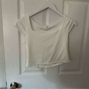 White Short Sleeve Crop Top